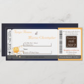 Col d'embarquement Linen Papier Faire-part de mari (Devant / Derrière)