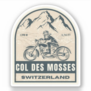 Col des Mosses Zwitserse Alpen motorfietstocht Sticker