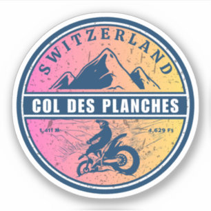 Col des Planches Zwitserse Alpen motorfietstocht Sticker
