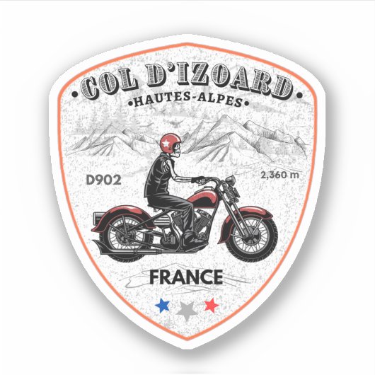 Col d'Izoard D 902 Massif du Queyras Sticker (Voorkant)