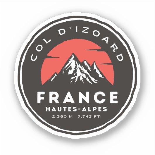 Col d'Izoard D 902 Massif du Queyras Sticker (Voorkant)
