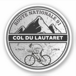 Col du Lautaret Franse Alpes fietstocht Sticker