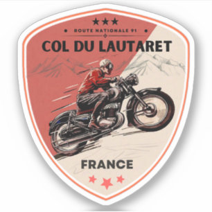 Col du Lautaret Franse Alpes motorfiets tour Sticker