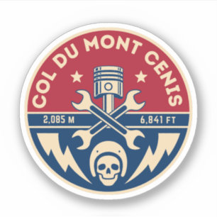 Col du Mont Cenis Frans massief Alpine fiets  Sticker