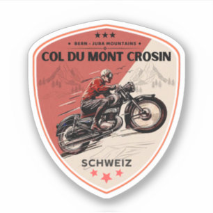 Col du Mont Crosin Zwitserse Alpen motorfietstocht Sticker