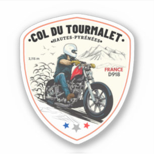 Col du Tourmalet-franse bergpas trip motobik Sticker