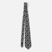 Col floral blanc sur cravate noire (Dos)