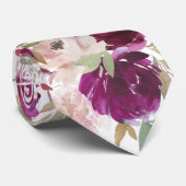 Col floral rose rose et violet pour cravate (Roulé)