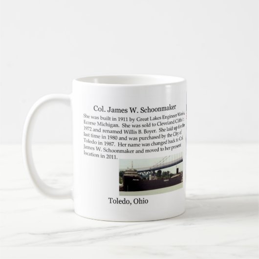 Col James M. Schoonmaker info mug (Gauche)