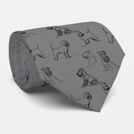 Col Miniature Schnauzer Motif Linéaire Cravate