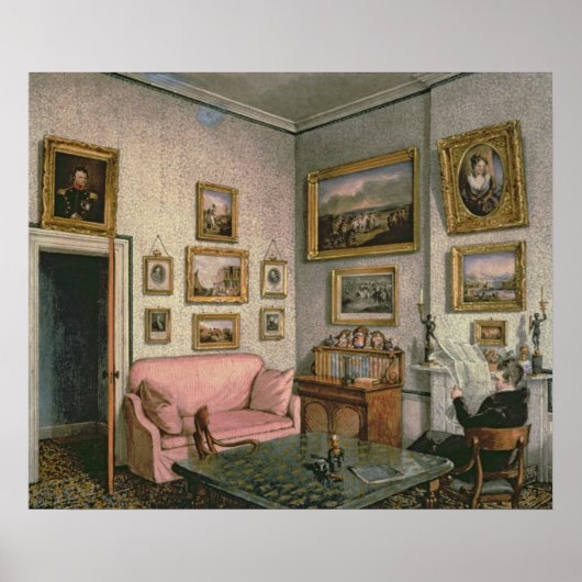 Col. Norcliffe's study in Langton Hall, c.1837 Poster (Voorkant)