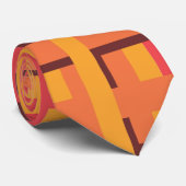Col, Orange, Marron Cravate Rétro à rayures Art (Roulé)