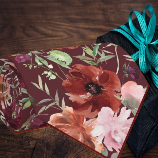 Col rose Cinnamon Vin Fleurs Floral Cravate