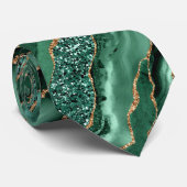 Col vert Agate Or Paillettes Émeraude Col Cravate (Roulé)