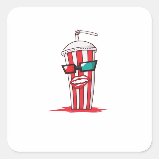 Cola mit Sonnenbrille  im Partnerlook Vierkante Sticker (Voorkant)