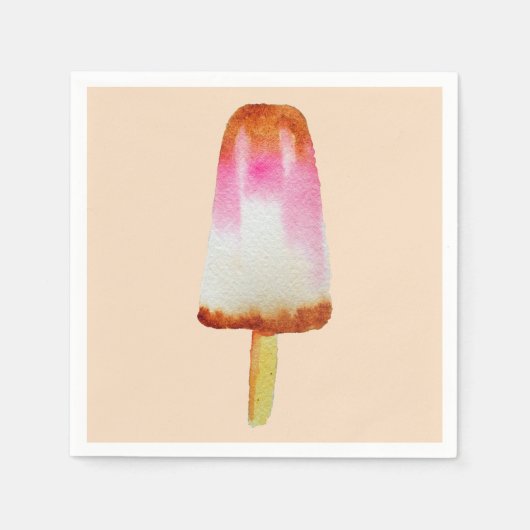 Cola popsicle schattige Summertime waterverf kunst Servet (Voorkant)