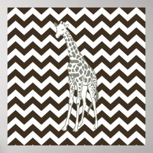 Cola Safari Chevron met Pop Art Giraffe Poster