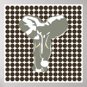 Cola Safari Dot met Pop Art Elephant Poster