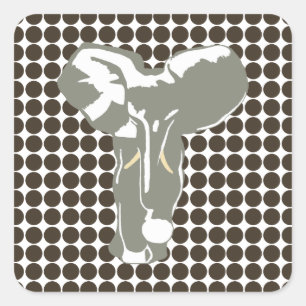Cola Safari Dot met Pop Art Elephant Vierkante Sticker
