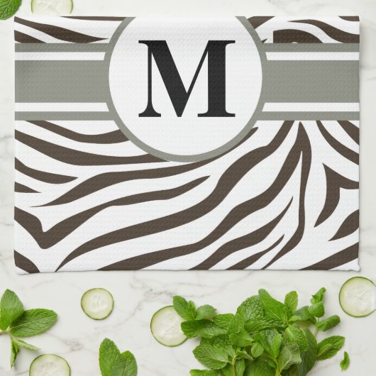 Cola Safari Zebra met monogram Theedoek (Gevouwen)