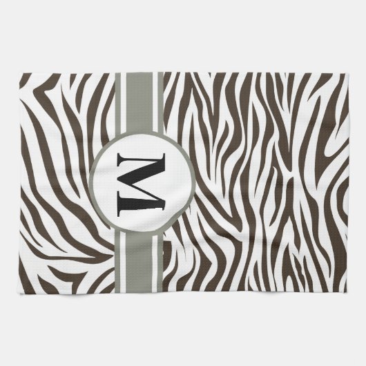 Cola Safari Zebra met monogram Theedoek (Horizontaal)