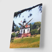 Colchester Reef Lighthouse, Vermont Wall Clock Vierkante Klok (Hoek)