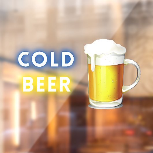 Cold Beer Convenience Store-gasstation Raamsticker (Vel 2)