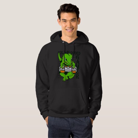 cold blooded gamer gecko lizard reptile hoodie (Voorkant volledig)