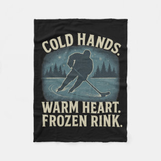 Cold Hands Warm Heart Frozen Rink – Ice Hockey Win Fleece Deken