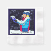 Cold KerstCaroler Cocktail Paper Napkins Servetten (Voorkant)