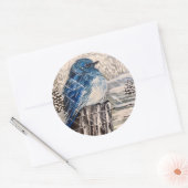 cold Mountain Bluebird Ronde Sticker (Envelop)