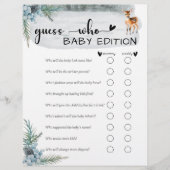 Cold Outside Winter Animals Baby shower Guess Who Flyer (Voorkant)