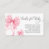 Cold Outside Winter Pink Bow Books voor Baby Informatiekaartje (Voorkant)