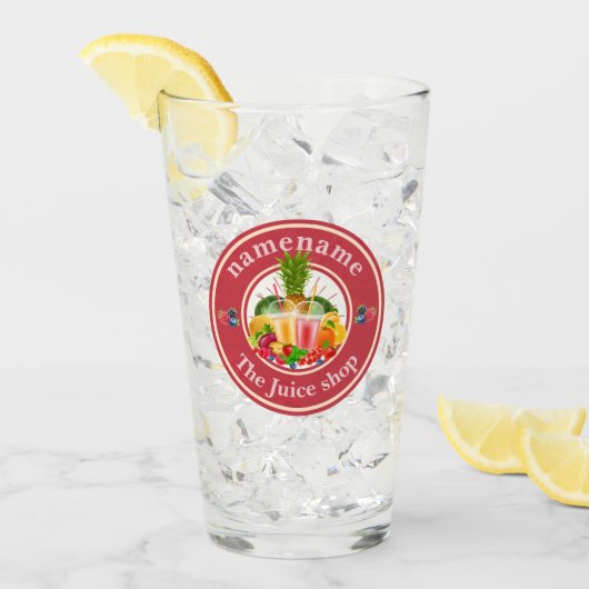 Cold Pressed Juice Smoothies fruitwinkel logo naam Glas (Voorkant ijs)