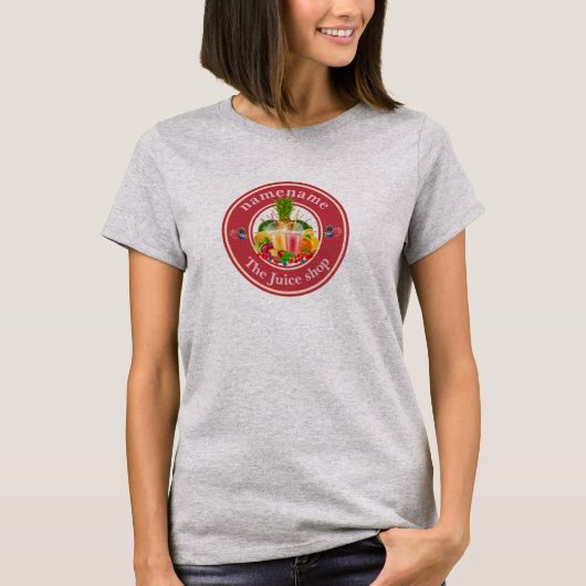 Cold Pressed Juice Smoothies fruitwinkel personeel T-shirt (Voorkant)
