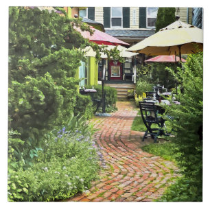 Cold Spring NY - Buiten dineren op de patio Tegeltje