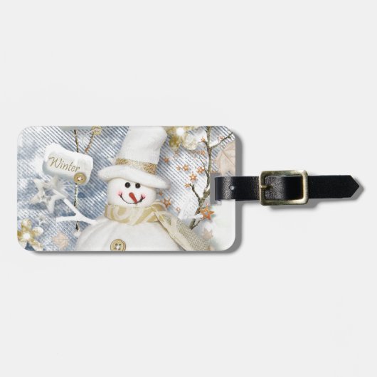 Cold Winter Snowman Bagagelabel (Voorkant horizontaal)
