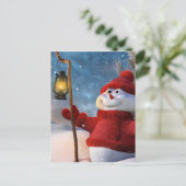 Cold Winter Snowman Briefkaart (Staand voorkant)