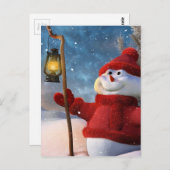 Cold Winter Snowman Briefkaart (Voorkant / Achterkant)