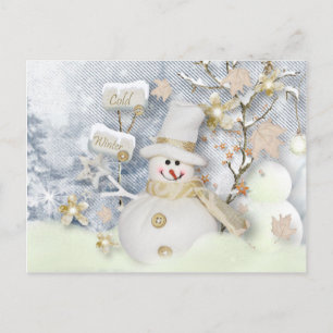 Cold Winter Snowman Briefkaart