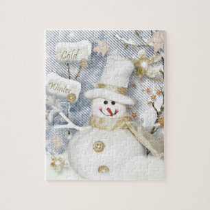 Cold Winter Snowman Legpuzzel