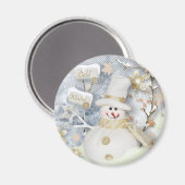Cold Winter Snowman Magneet (Voorkant / Achterkant)