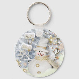 Cold Winter Snowman Sleutelhanger