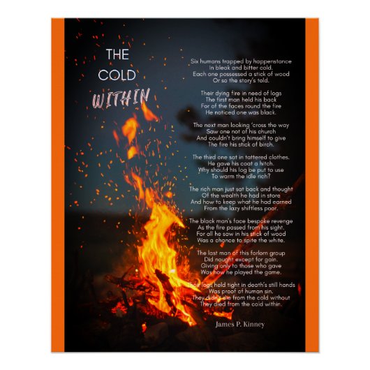 "Cold Within Poem" door James P. Kinney Perfect Poster (Voorkant)