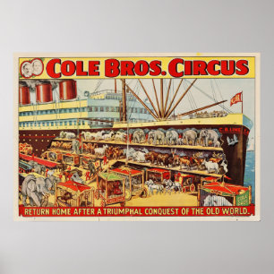 Cole Bros Circus Retourne Accueil Poster