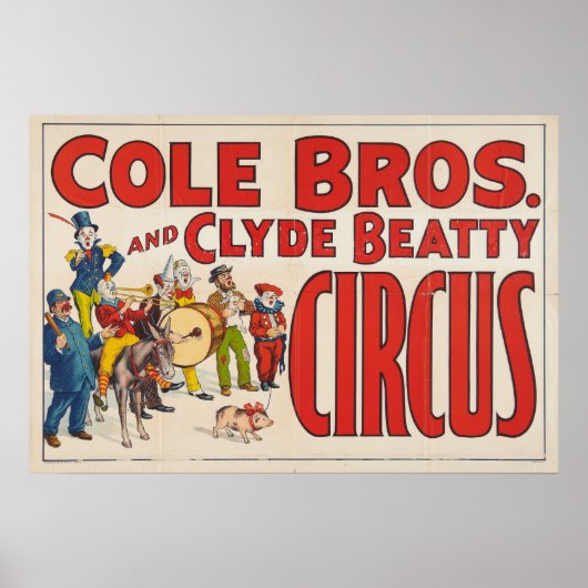 Cole Brothers et Clyde Beatty Circus Poster (Devant)