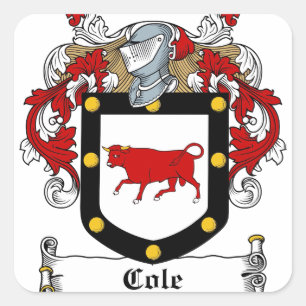 Cole-Irish-Crest Vierkante Sticker