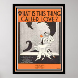 Cole Porter Partition Art Déco Musique 12 x 16 Imp