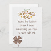 Colègue - Carte de vœux drôle de la Saint-Patrick (Devant / Derrière)