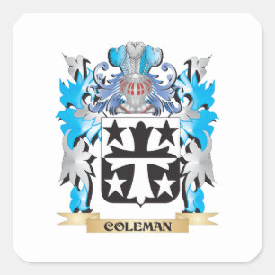 Coleman Coat of Arms - Familiecrest Vierkante Sticker